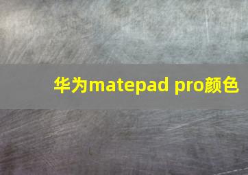 华为matepad pro颜色